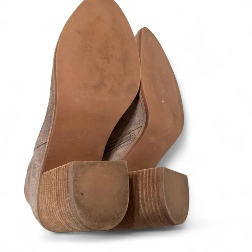 Jeffrey Campbell Suede Block‎ Heel Booties – Taupe – Size 7